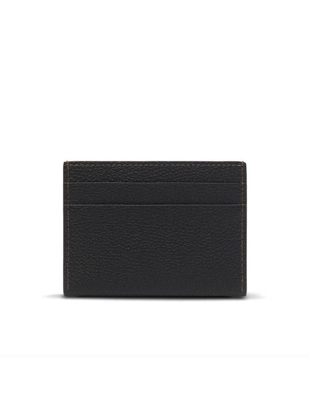 Grainy TB Logo Calfskin Card Wallet Black - BURBERRY - BALAAN 3