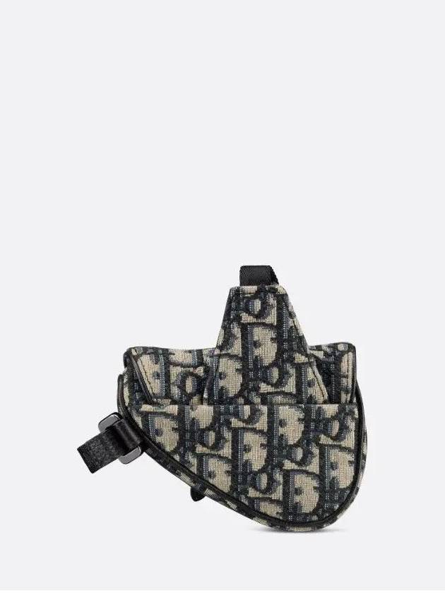 Nano Oblique Jacquard Saddle Bag Black Beige - DIOR - BALAAN 3