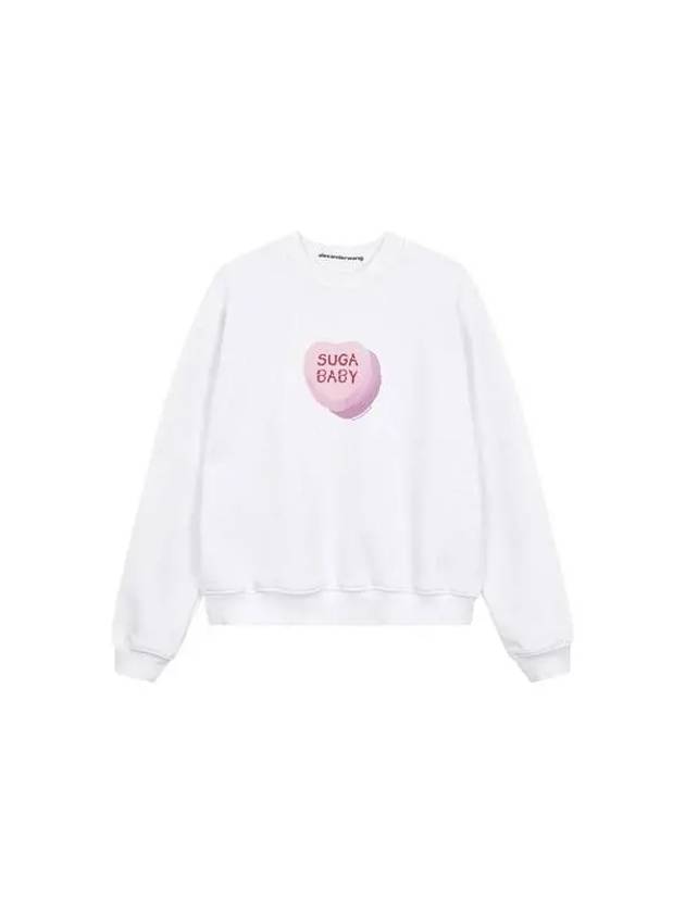 UNISEX Sugar Baby Glitter Sweatshirt White 270702 - ALEXANDER WANG - BALAAN 1