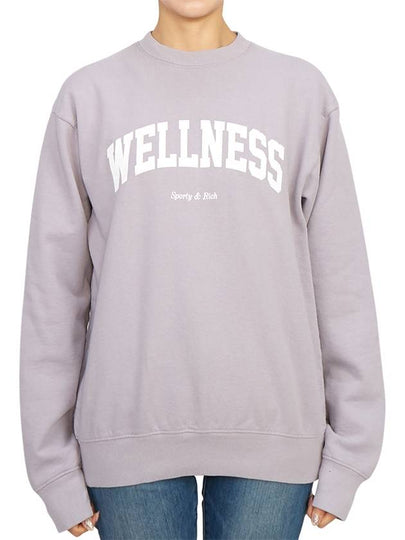 Wellness Crew Neck Cotton Long Sleeve T-Shirt Purple - SPORTY & RICH - BALAAN 2