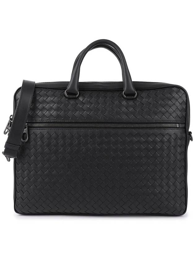 Intrecciato Calfskin Business Briefcases Black - BOTTEGA VENETA - BALAAN 7