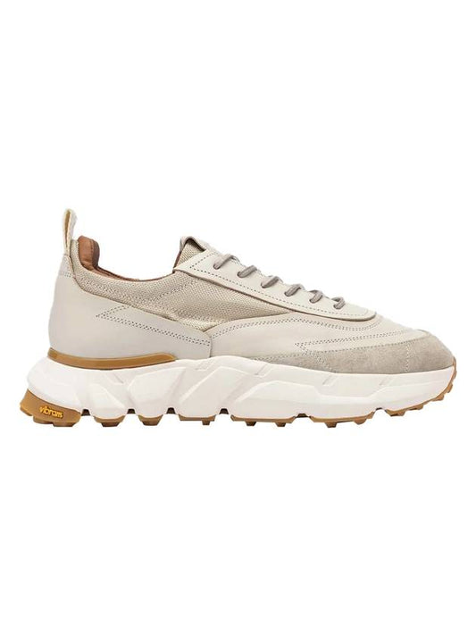 Leather Cordura Nylon Low Top Sneakers Cream - BUTTERO - BALAAN 1