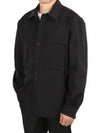 Technical Heart Logo Patch Pocket Long Sleeve Shirt Black - AMI - BALAAN 2