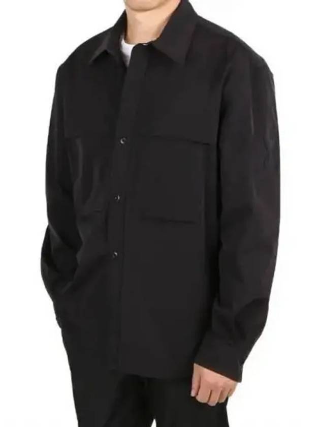 Technical Heart Logo Patch Pocket Long Sleeve Shirt Black - AMI - BALAAN 2