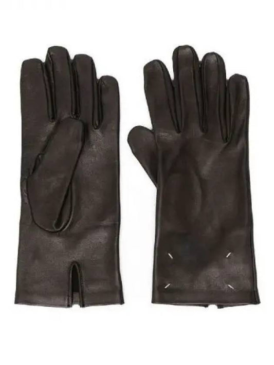 Stitched Leather Gloves Black - MAISON MARGIELA - BALAAN 2