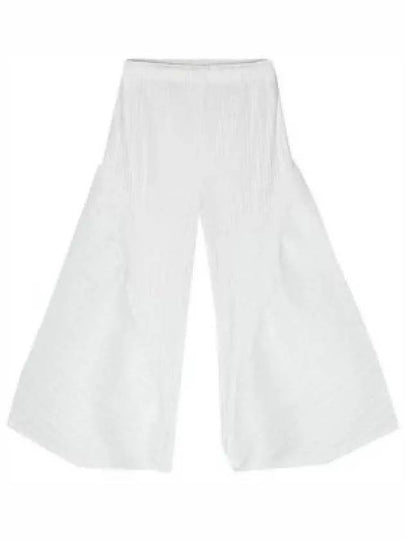 Women's Pleats Wide Pants Ice White - ISSEY MIYAKE - BALAAN 2