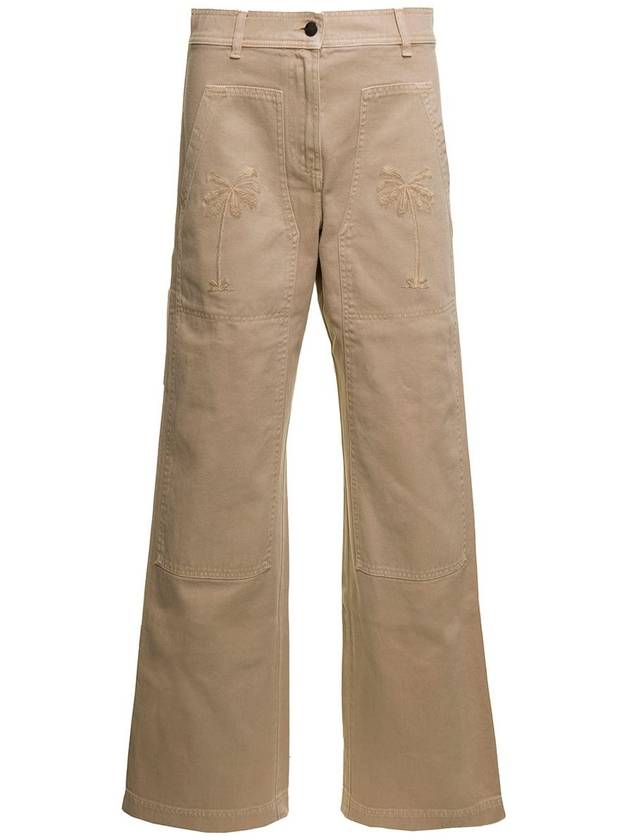 23 fw GD Bull Cargo Pants WITH Embroid Palm Tree PWCF008E23FAB001 6161 B0230432289 - PALM ANGELS - BALAAN 2