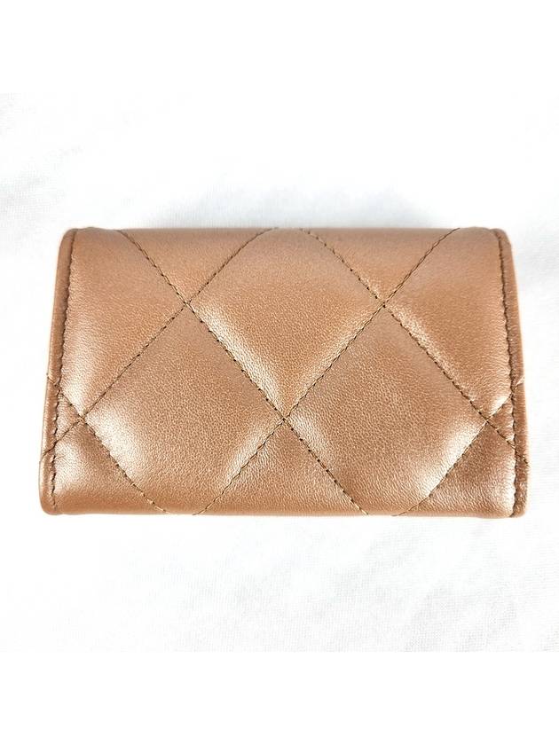 19 Snap card wallet lambskin dark beige gold AP1790 - CHANEL - BALAAN 4