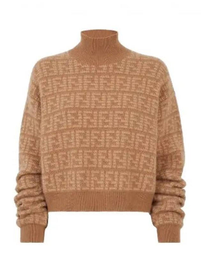 Cashmere Pullover Knit Top Brown - FENDI - BALAAN 2