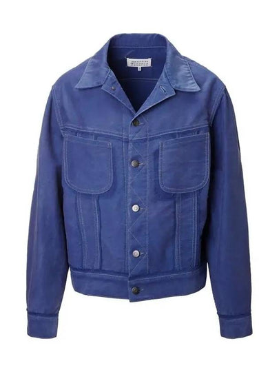 Worker Moleskin Jacket Cobalt Blue - MAISON MARGIELA - BALAAN 2