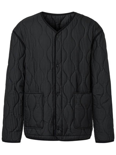 Men s wave embroidery quilted pleated jacket black - MONPLISSE - BALAAN 1