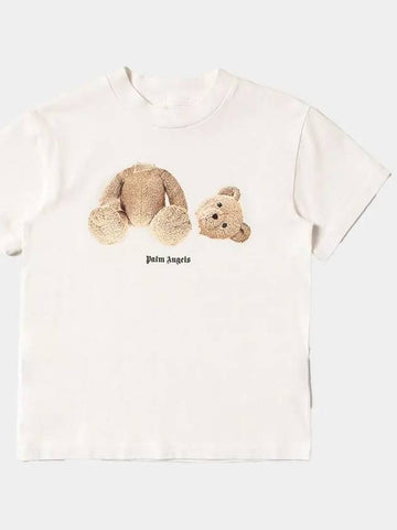 Kids Teddy Bear Printing Short Sleeve T Shirt White PBAA001F21JER001 0160 - PALM ANGELS - BALAAN 1