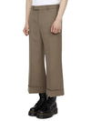 Textured Gabardine Cropped Straight Pants Brown - GUCCI - BALAAN 3