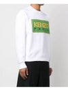 Paris Logo Patch Print Round Neck Cotton Sweatshirt White - KENZO - BALAAN 3