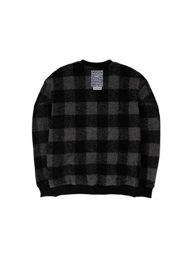 UniseCheck Mohair Wool Sweatshirt Black - PEOPLE OF THE WORLD - BALAAN 3