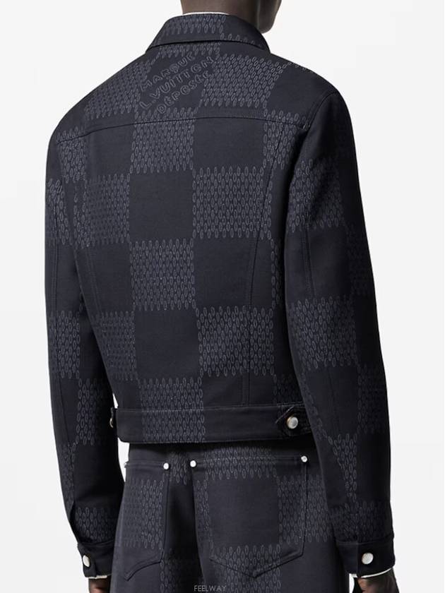 1AFWJB Damier tailored wool trucker jacket - LOUIS VUITTON - BALAAN 4