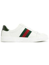 Ace Web Leather Low Top Sneakers White - GUCCI - BALAAN 5