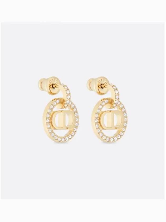 Petit CD Crystal Earrings Gold - DIOR - BALAAN 3