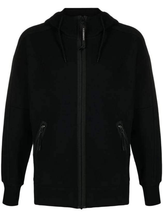 Diagonal Raised Fleece Goggle Hooded Jacket Black - CP COMPANY - BALAAN 2