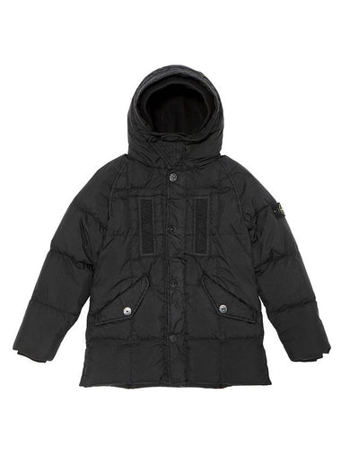 Logo Wappen Down Hooded Padding Black - STONE ISLAND - BALAAN 1