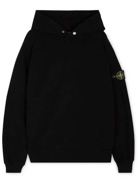 Compass Badge Cotton Hoodie Black - STONE ISLAND - BALAAN 2