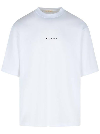 Logo Organic Cotton Short Sleeve T-Shirt White - MARNI - BALAAN 2