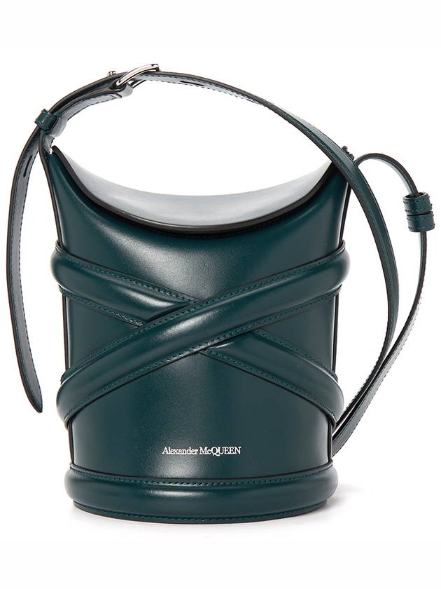 The Curve Small Bucket Bag Forest Green - ALEXANDER MCQUEEN - BALAAN.