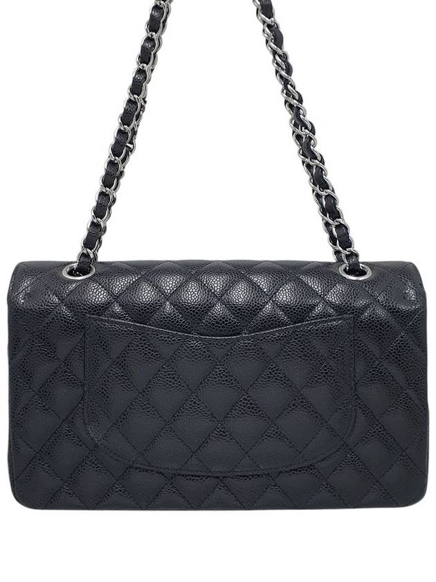 A01112 Caviar Black Classic Medium Silver Chain Shoulder Bag - CHANEL - BALAAN 3