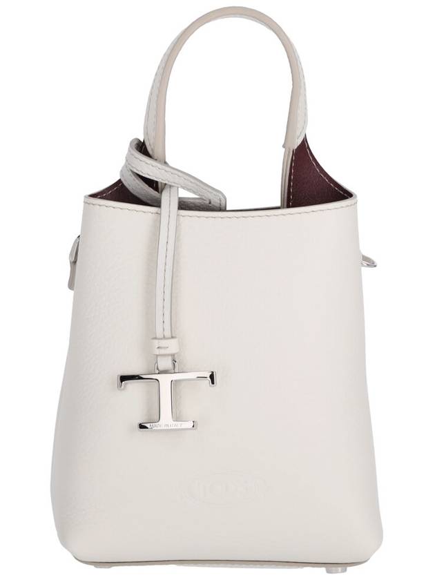 Micro Leather Mini Tote Bag White - TOD'S - BALAAN 2