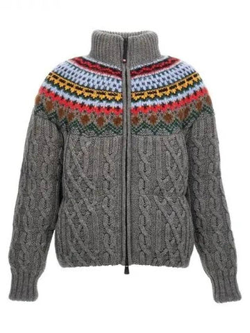 High neck zip up knit wool padding - MONCLER - BALAAN 1