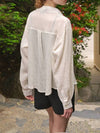 Coconut Loose Fit Linen Shirt Ivory - MICANE - BALAAN 4