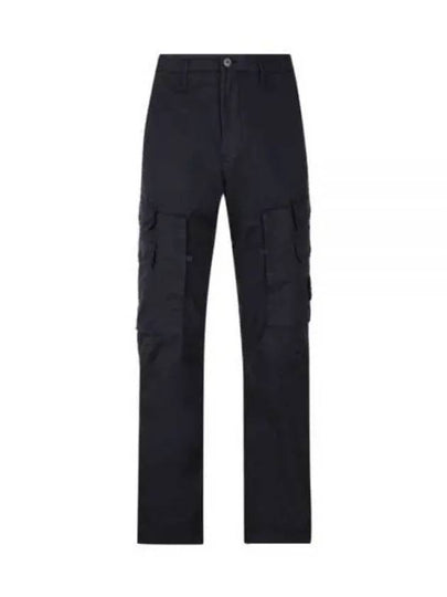 Stretch Cotton Gabardine Multi Pocket Cargo Straight Pants Navy - STONE ISLAND - BALAAN 2