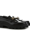 Leather Fringe Loafers Black - TOD'S - BALAAN 6