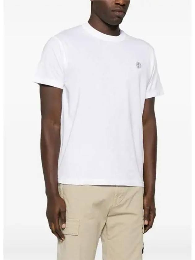 Organic Cotton Short Sleeve T-Shirt White - STONE ISLAND - BALAAN 3