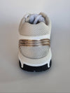 Women CC Logo Fabric Laminated Low Top Sneakers Silver Ivory - CHANEL - BALAAN 6