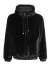 Logo Reversible Fake Fur Hooded Jacket Black - MOOSE KNUCKLES - BALAAN 1