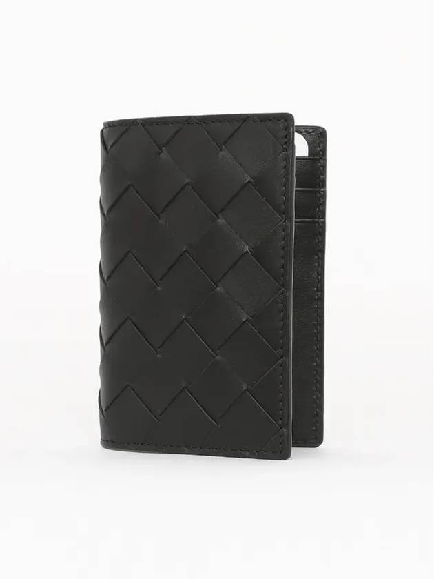 Intrecciato Flap Card Case Black - BOTTEGA VENETA - BALAAN 3