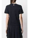 Women's Loopback Cotton Short Sleeve T-Shirt Navy - THOM BROWNE - BALAAN 5