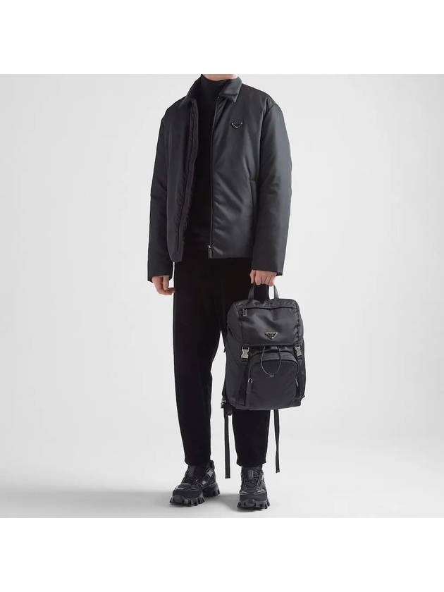 Re-Nylon Saffiano Leather Backpack Black - PRADA - BALAAN 8