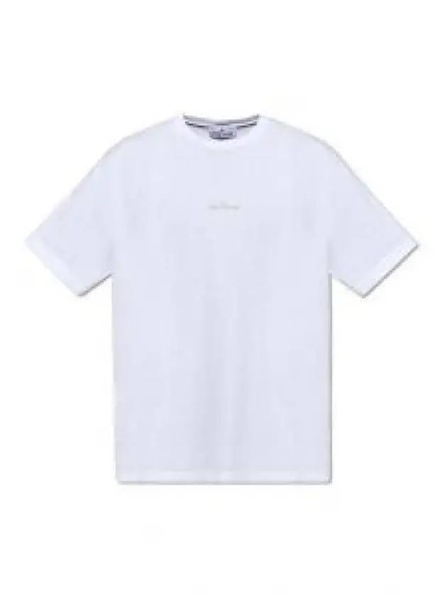 Logo Print Short Sleeve T-Shirt White - STONE ISLAND - BALAAN 2