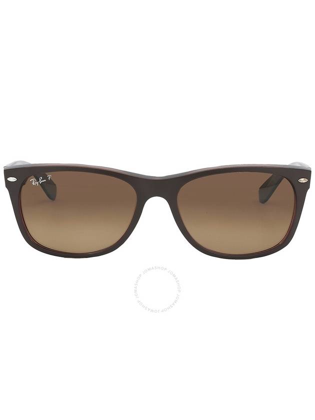 Ray Ban New Wayfarer Classic Gradient Brown Polarized Rectangular Unisex Sunglasses RB2132 6608M2 58 - RAY-BAN - BALAAN 1