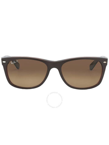 Ray Ban New Wayfarer Classic Gradient Brown Polarized Rectangular Unisex Sunglasses RB2132 6608M2 58 - RAY-BAN - BALAAN 1