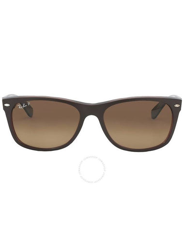 Ray Ban New Wayfarer Classic Gradient Brown Polarized Rectangular Unisex Sunglasses RB2132 6608M2 58 - RAY-BAN - BALAAN 1