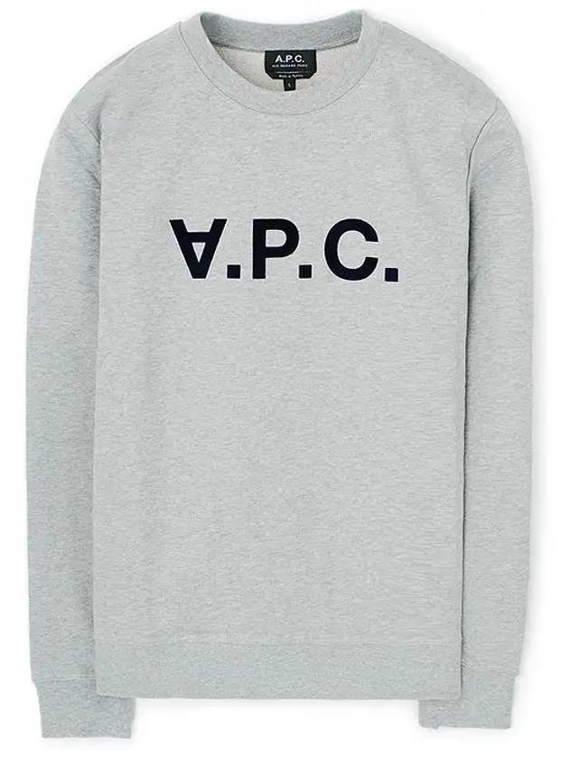 Men's VPC Logo Print Crew Neck Sweatshirt Grey - A.P.C. - BALAAN 2