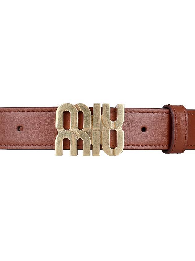 Logo Buckle Leather Belt Tobacco - MIU MIU - BALAAN 8