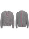 Brushed Effect Virgin Wool Cardigan Grey - THOM BROWNE - BALAAN 2