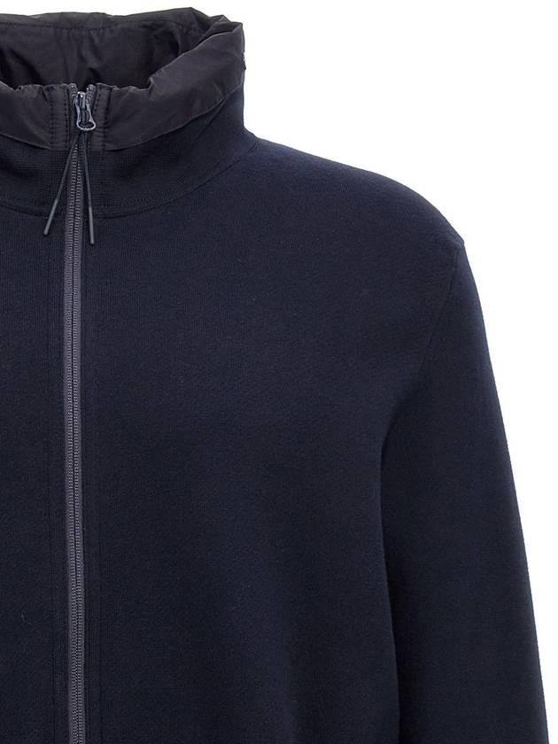 Cotton Double Mixed Zip-Up Jacket Navy - CP COMPANY - BALAAN 4