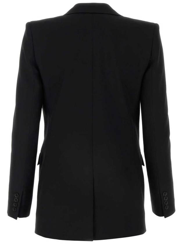 Women's Single Breasted Blazer Virgin Wool Jacket Black - SAINT LAURENT - BALAAN 3