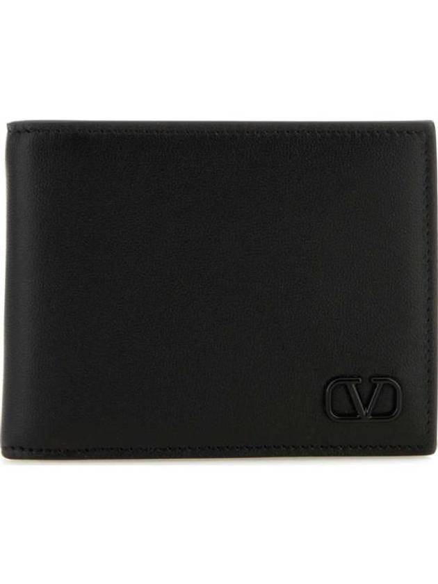 Men's V Logo Money Clip Half Wallet Black - VALENTINO - BALAAN 1