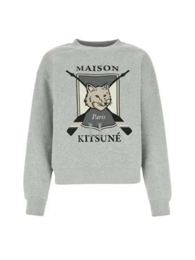 College Fox Print Sweatshirt Light Grey Melange - MAISON KITSUNE - BALAAN 2